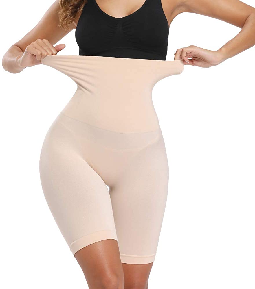 Price:$6.99 MUKATU Women Tummy Control Shapewear, Seamless Body Shaper Thigh Slimmer Panties Hi-Waist Slip Shorts for Under Dress at Amazon Women’s Clothing store