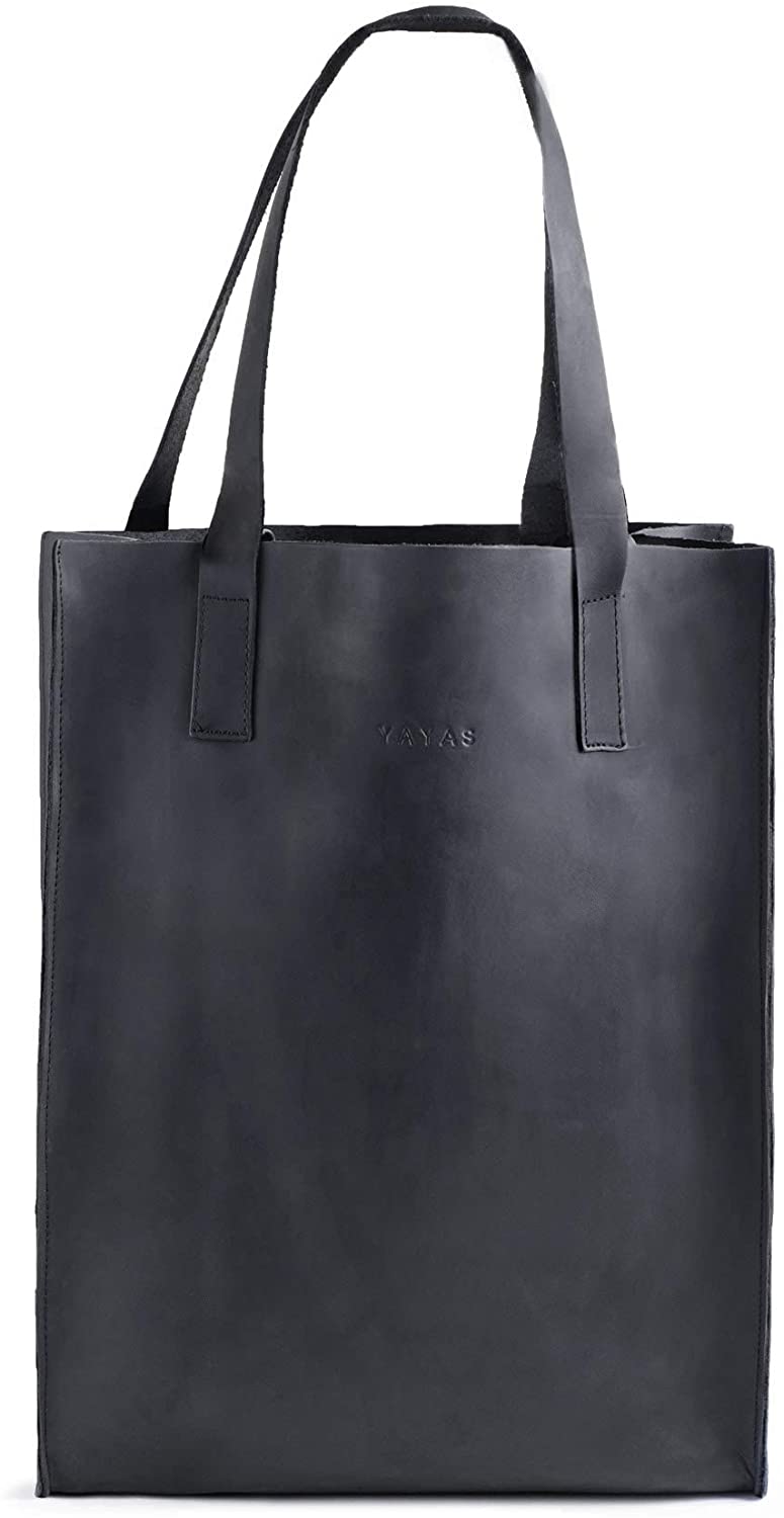 Price:$84.99    YAYAS Leather Travel Black Shoulder Tote - Handbag For Men & Women - Leather Handles. HandMade (US-BOLSA Travel Negro)  Clothing