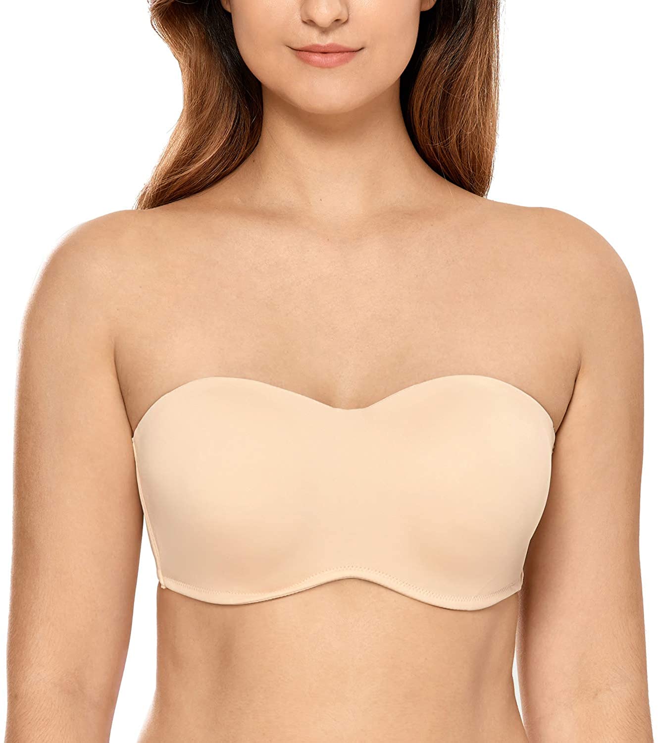 Price:$24.99 CALVENA Women's Seamless Invisible Underwire Minimizer Strapless Bra for Large Bust at Amazon Women’s Clothing store