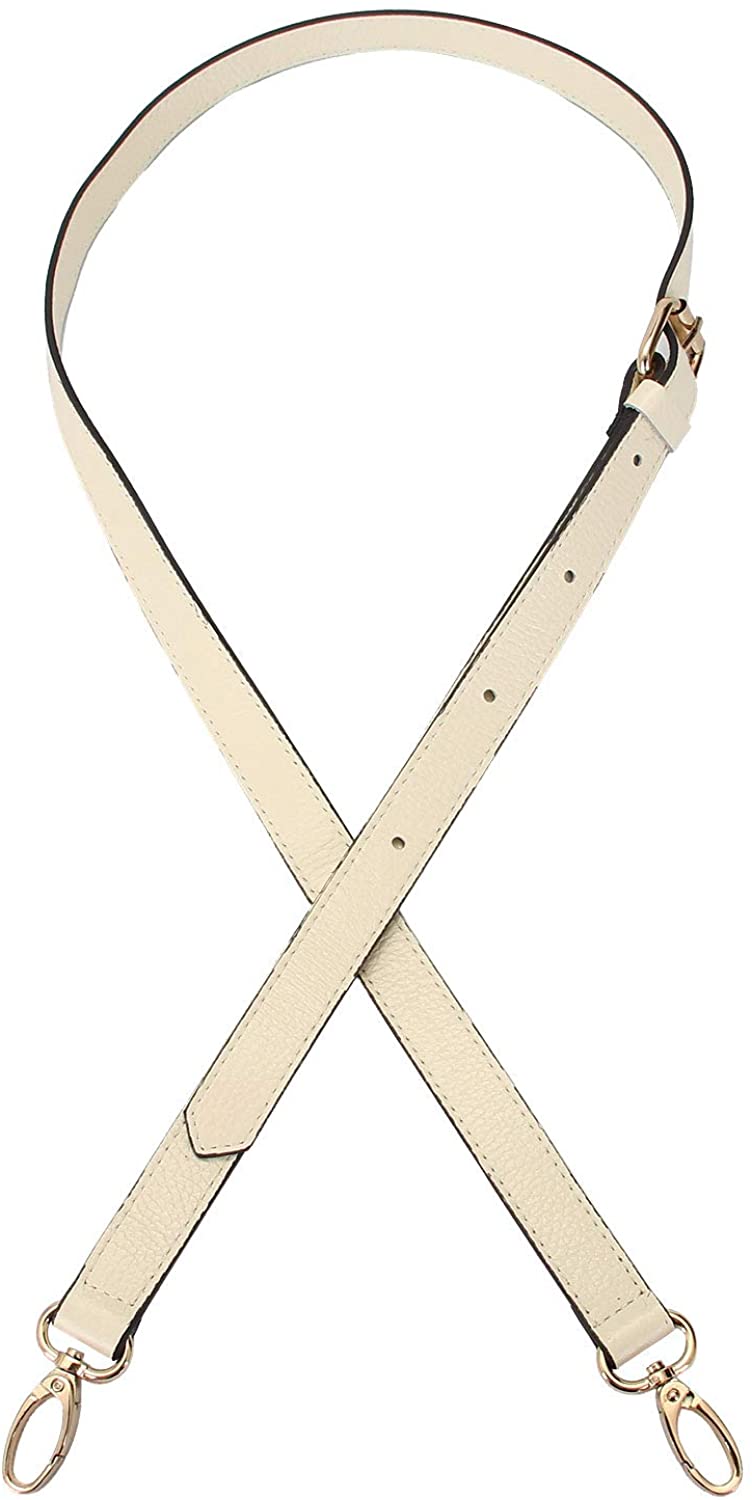 Price:$20.99 LIVE UP Beige Full Grain Leather Adjustable Replacement Cross Body Purse Shoulder Strap Handbag Bag Wallet, 2/3” Width, Adjustable Length 43”-51”, Brass Tone (Gold Tone) Hardware Buckles  Handbags   