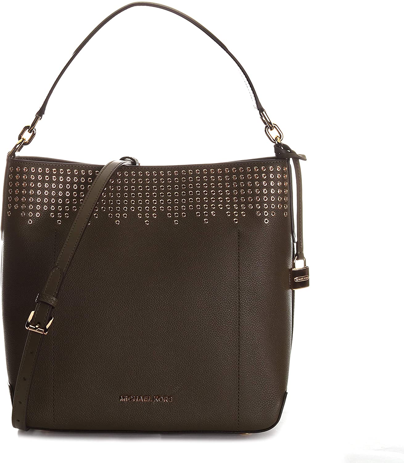 Price:$138.61 Michael Kors Women's Hayes Large Bucket Shoulder Bag No Size (Olive/Ballet)  Handbags   