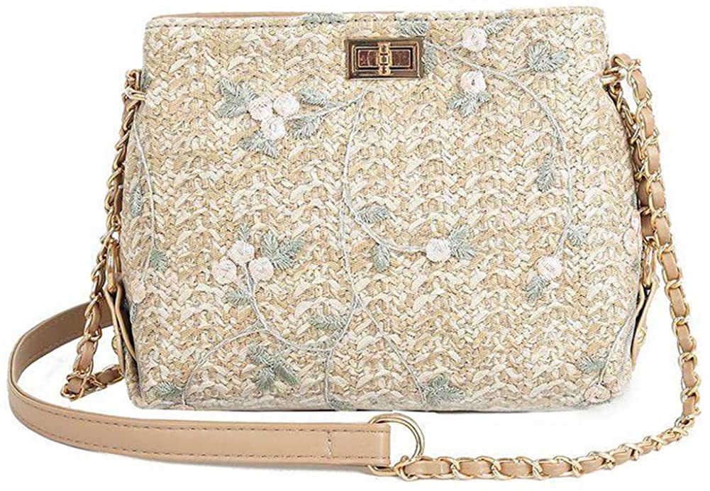 Price:$12.98    YXQSED Straw Woven Bags for Women - Beach Bags Handwoven Totes Shoulder Leather Summer Handbags Cross-Body Bags  Clothing