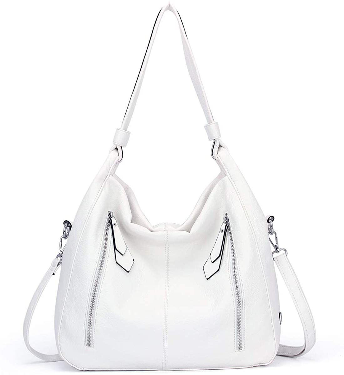 Price:$39.99    Women Handbags Shoulder Bags PU Leather Satchel Tote Bag Mutipocket Purse (K.EYRE#KL7215#U8388#101-WHITE)  Clothing