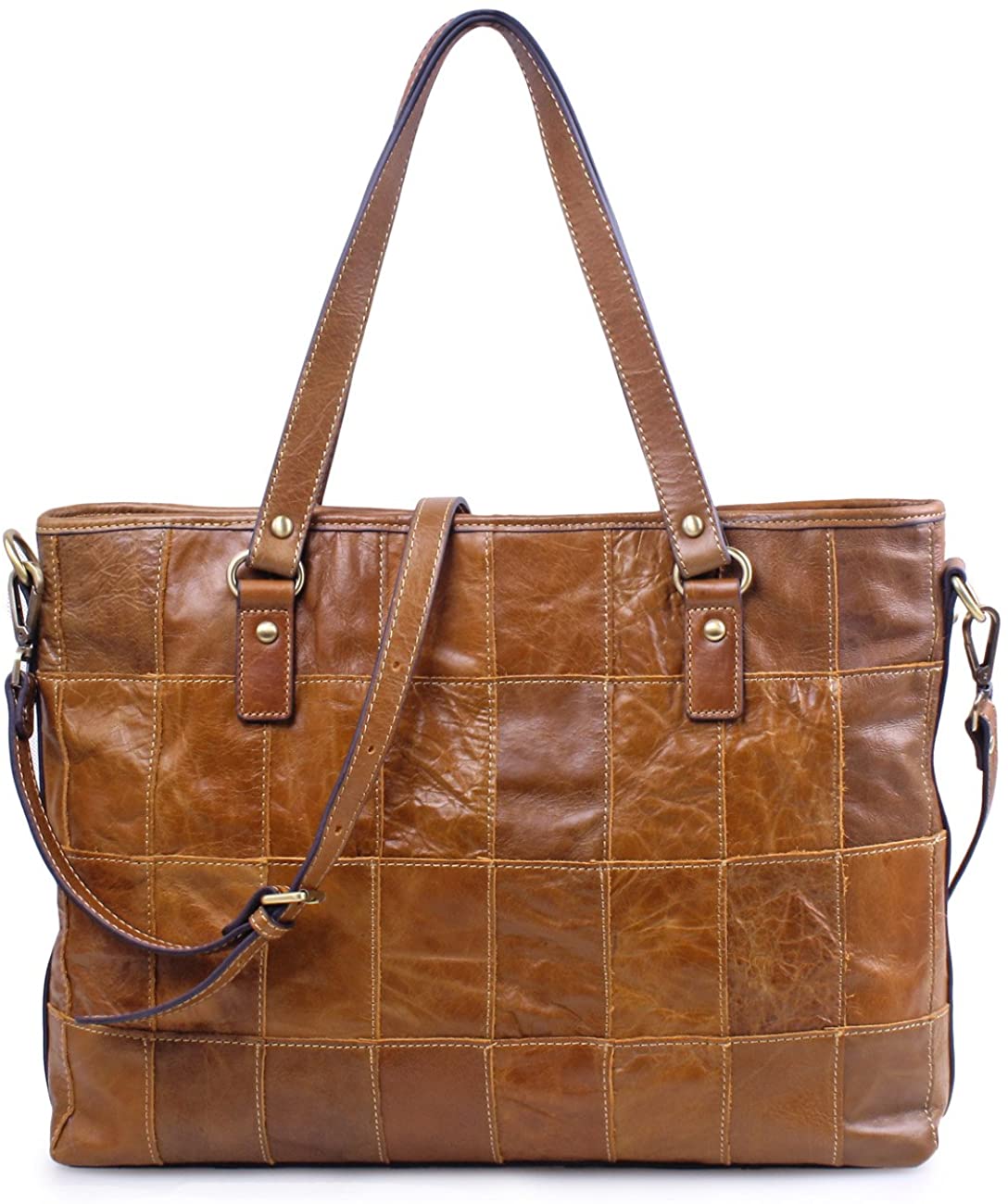 Price:$49.99    Yafeige Vintage Leather Shoulder Bag for Women fashion Big Capacity Ladies Crossbody Bag Satchel with Top Handles(Brown)  Clothing