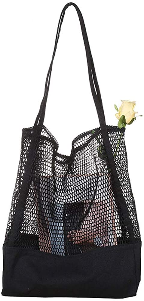 Price:$9.95    Women's Summer Beach Travel Tote Bag Casual Shopping Bag Canvas Shoulder Bag for Groceries/Books (Black)  Clothing