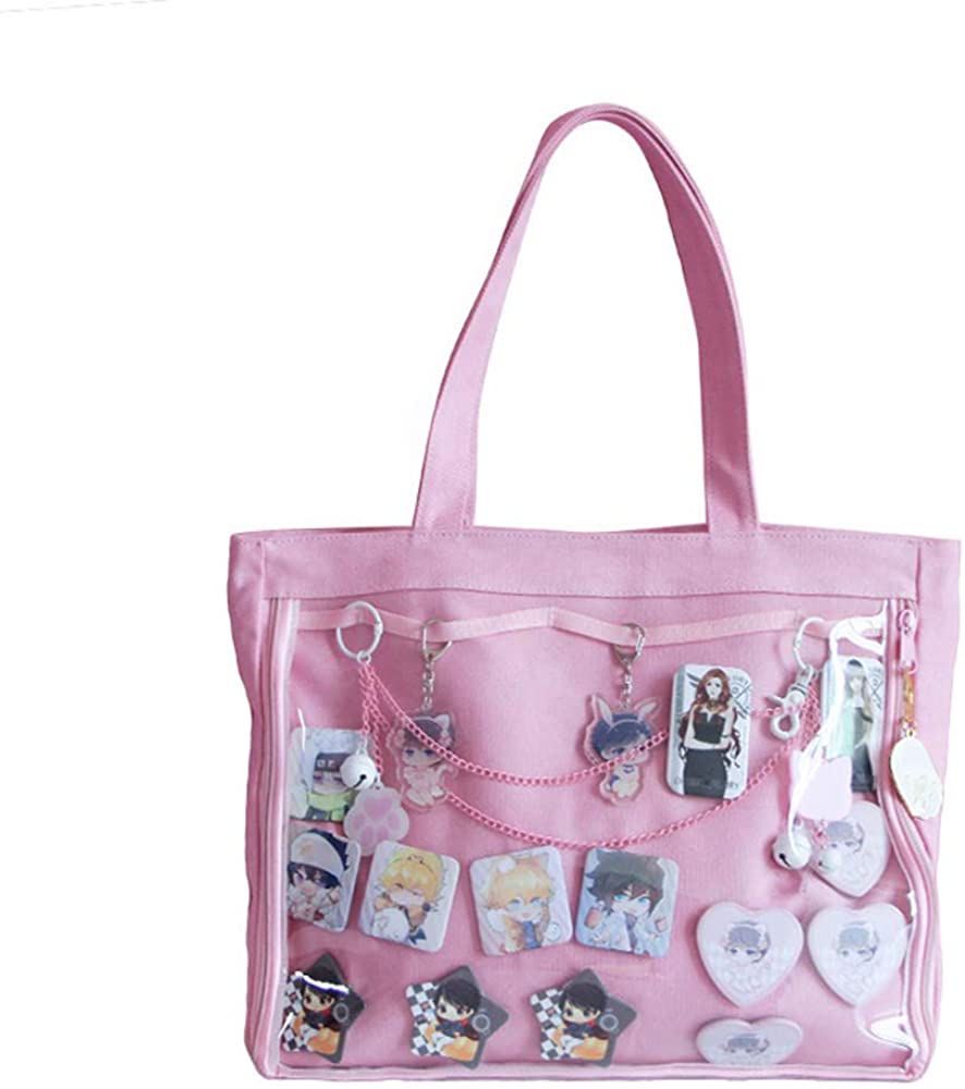 Price:$12.99    Ita Bag Ita Tote Bag Shoulder Bag Purse Anime School Bag DIY, Cosplay,Comic Con (pink)  Clothing