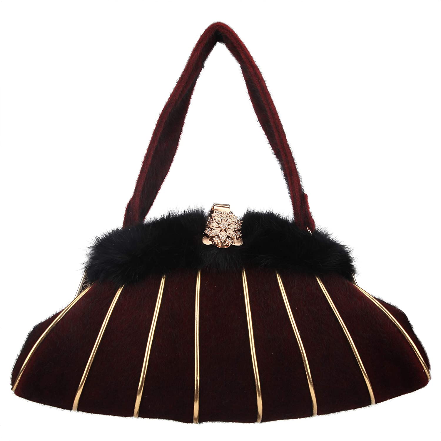 Price:$47.57 Fawziya Fur Handbags For Women Luxury Bag Crossbody Women Shoulder Bag (Red)  Handbags   