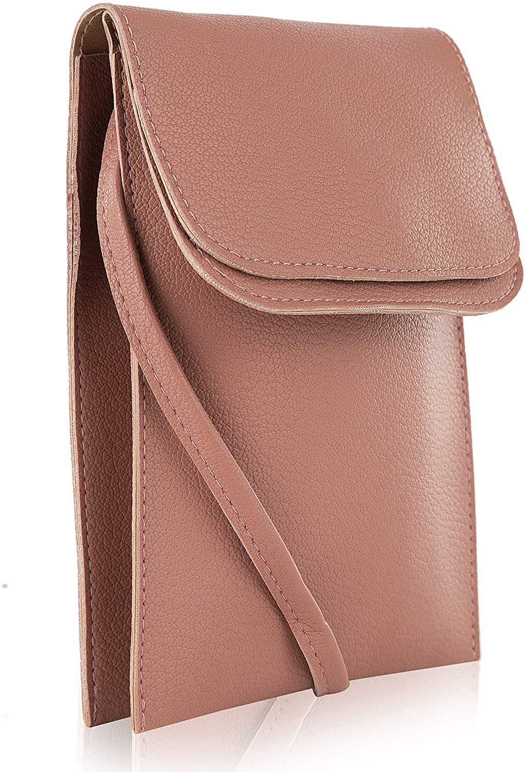 Price:$16.99 Mia K Collection Small Crossbody Cell Phone Purse for Women - with Shoulder Strap - PU Leather Cell Phone Bag Case Mauve  Handbags   