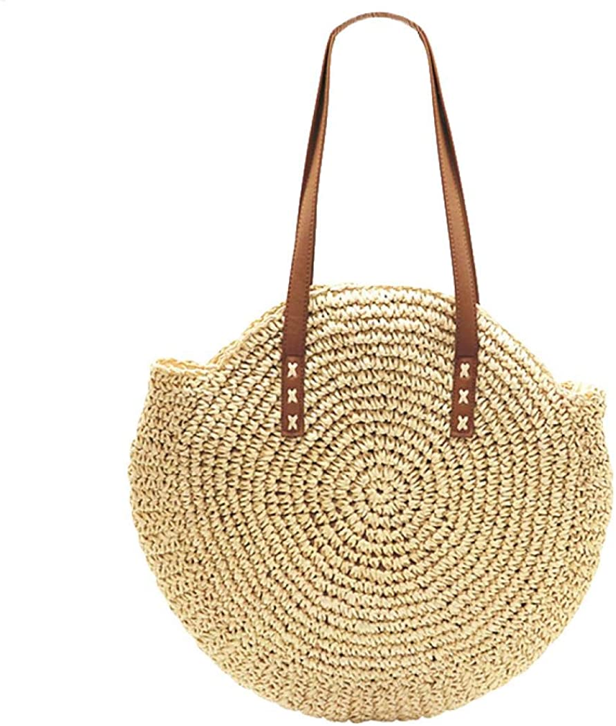 Price:$13.99    Women Straw Handbag Large Rattan Bag, Summer Beach Shoulder Tote Bag Vintage Weave Crossbody Bag (Brown)  Clothing