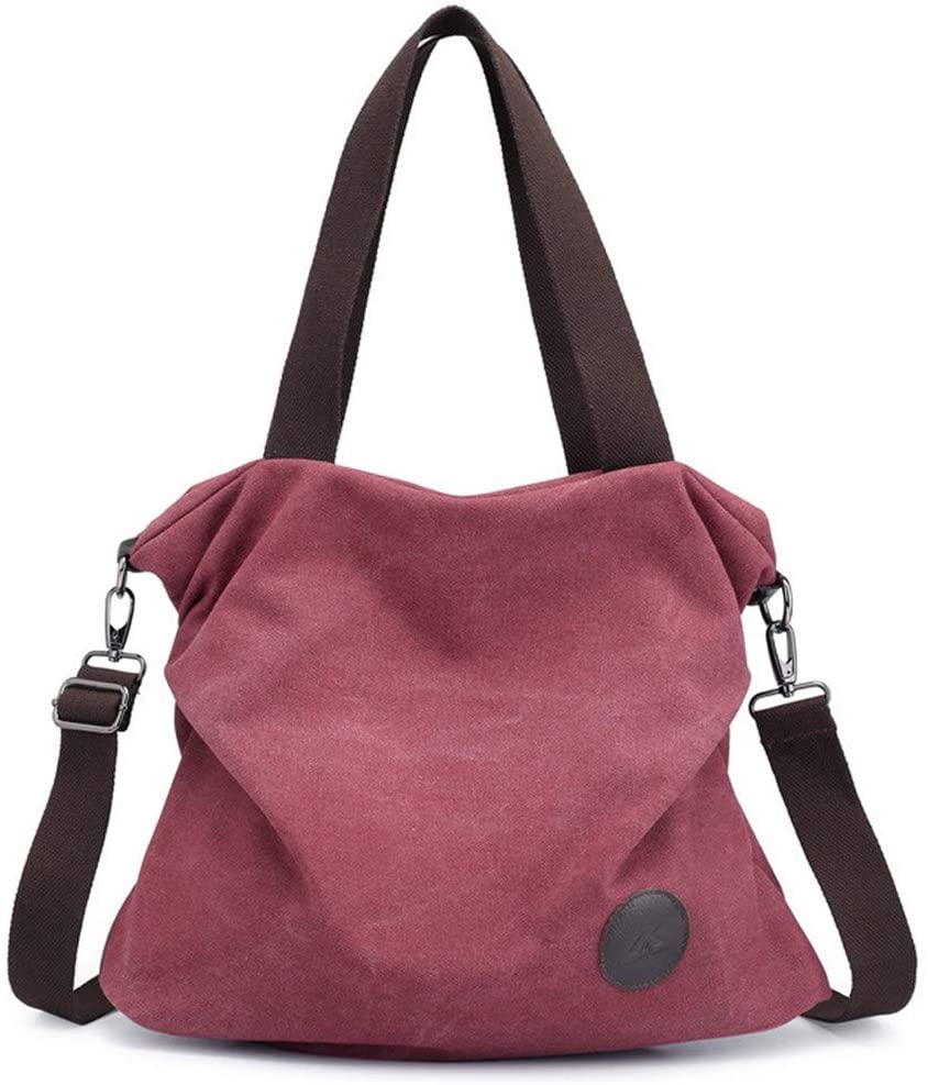 Price:$16.98    Cotton Canvas Tote Bag Shoulder Bag Casual Handbag Travel Bag Roomy purse Durable Lightweight Woman Purple  Clothing