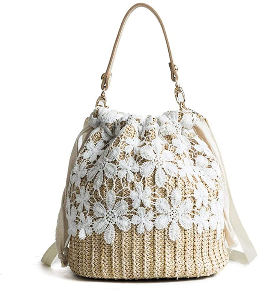 Price:$17.98 Bamboo Handbag, Beach Purse Bag Half Moon Bag, Straw Lace Woven Travel Sling Bag Shoulder Crossbody Bag for Women  Handbags   
