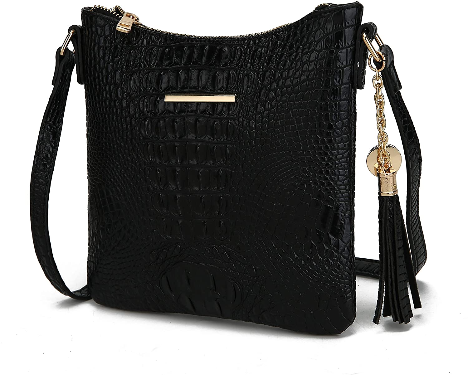 Price:$21.99 MKF Crossbody Bags for Women – PU Leather Pocketbook Handbag – Medium Side Messenger Purse, Shoulder Strap Black  Handbags   