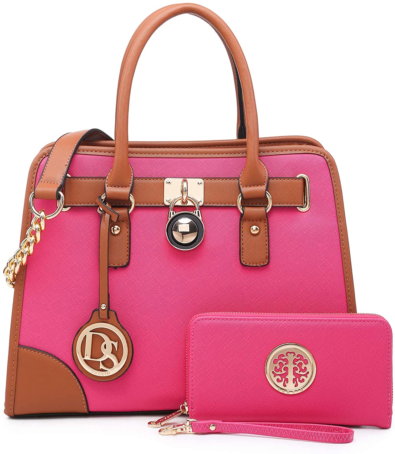 Price:$42.99    Women Designer Handbags and Purses Ladies Satchel Bags Shoulder Bags Top Handle Bags w/Matching Wallet  Clothing
