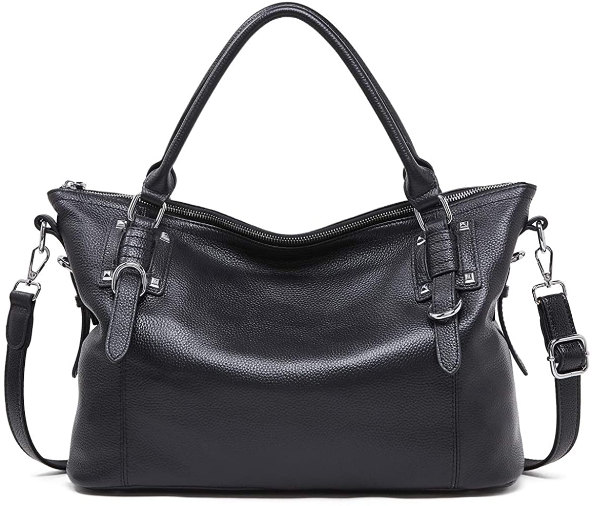 Price:$59.99    Womens Leather Handbag Ladies Handbags and Purses Work Satchel Totes Black  Clothing