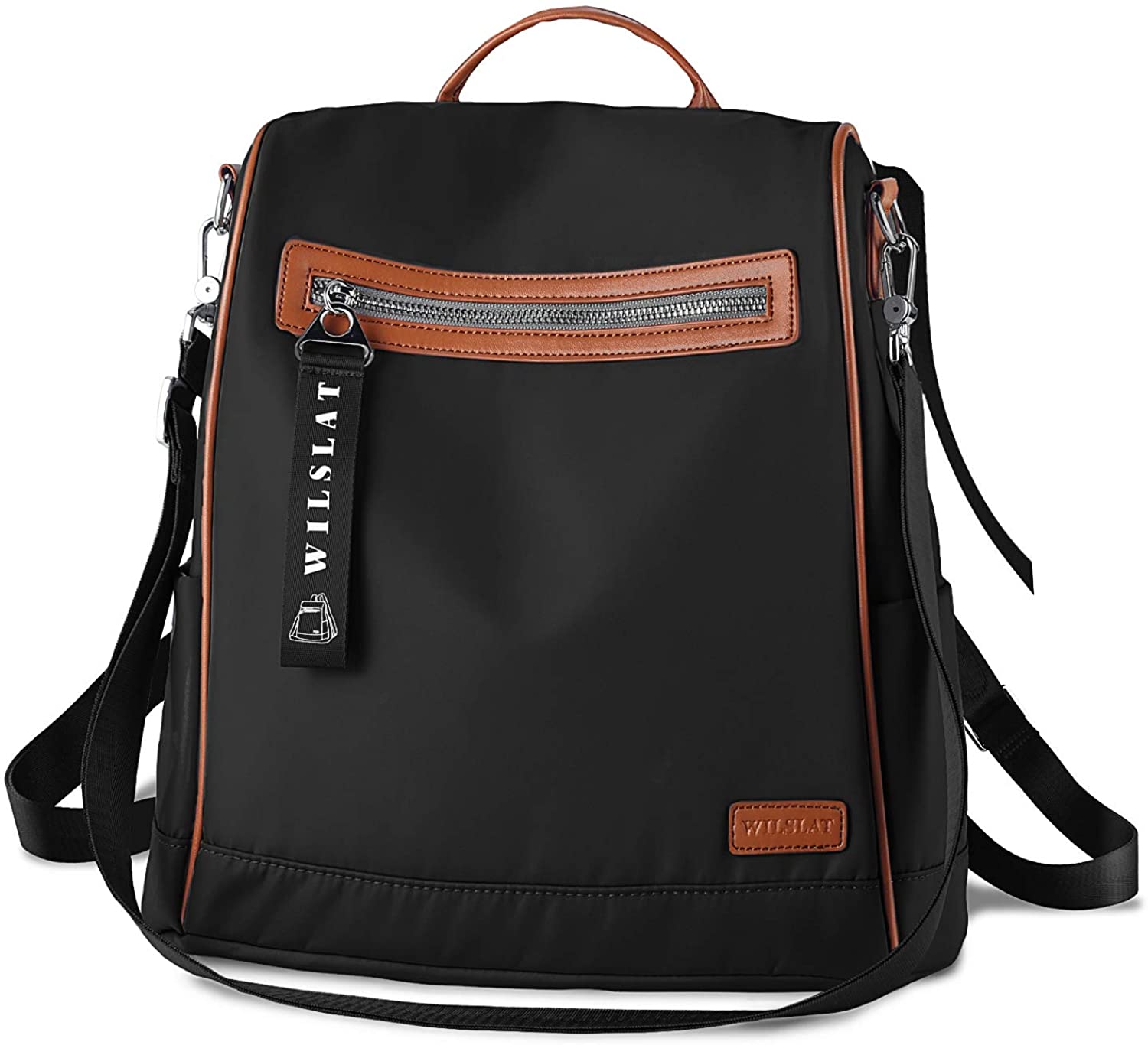 Price:$32.66    WILSLAT Women's Backpack Purse Waterproof Lightweight Nylon Anti-theft Convertible Travel Fashion Shoulder Bag  Clothing
