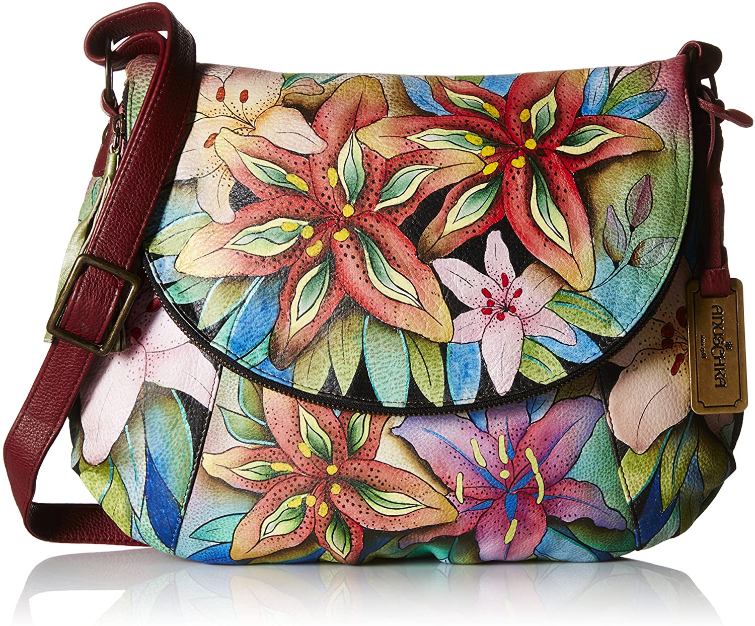 Price:$297.00 Anuschka Large Flap-Over Convertible LL, Luscious Lilies, One Size  Handbags   