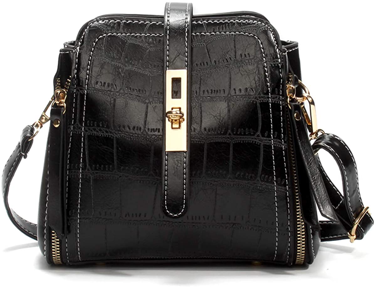 Price:$18.99 Small Crossbody Bags for Women Fashion Ladies Shoulder Bag Purses and Handbags (BLACK)  Handbags   