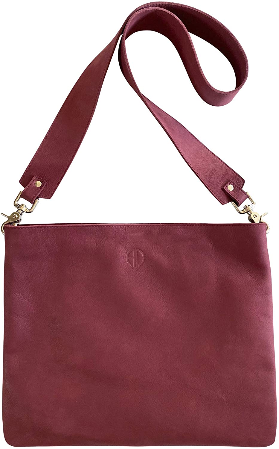 Price:$179.00 Alodie Italian Leather Crossbody Bag in Red (Cardinal Red) Wide Removable Strap Easy on Shoulder and Neck Made in USA | ALICIA DAKTERIS  Handbags   