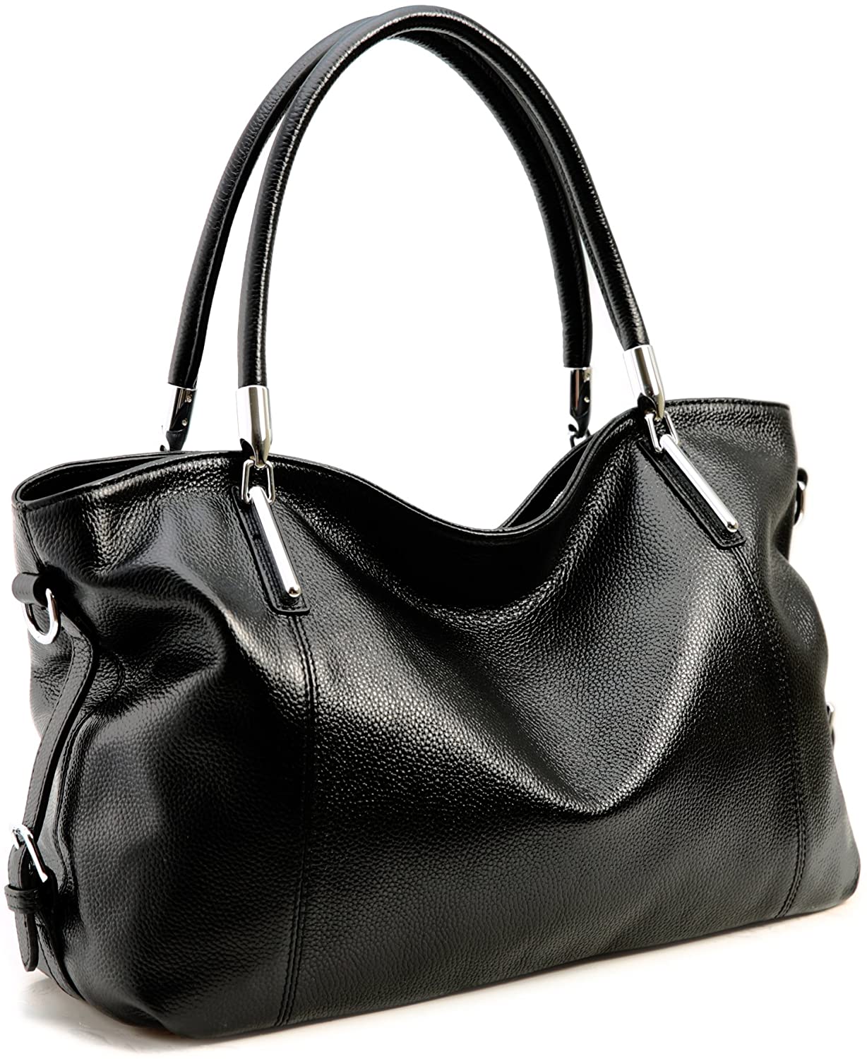 Price:$59.90    On Clearance! Big Sale! Iswee Women's Genuine Leather Handbag Urban Style Tote Top Handle Shoulder Bag Vintage Satchel Purse (Black-12)  Clothing