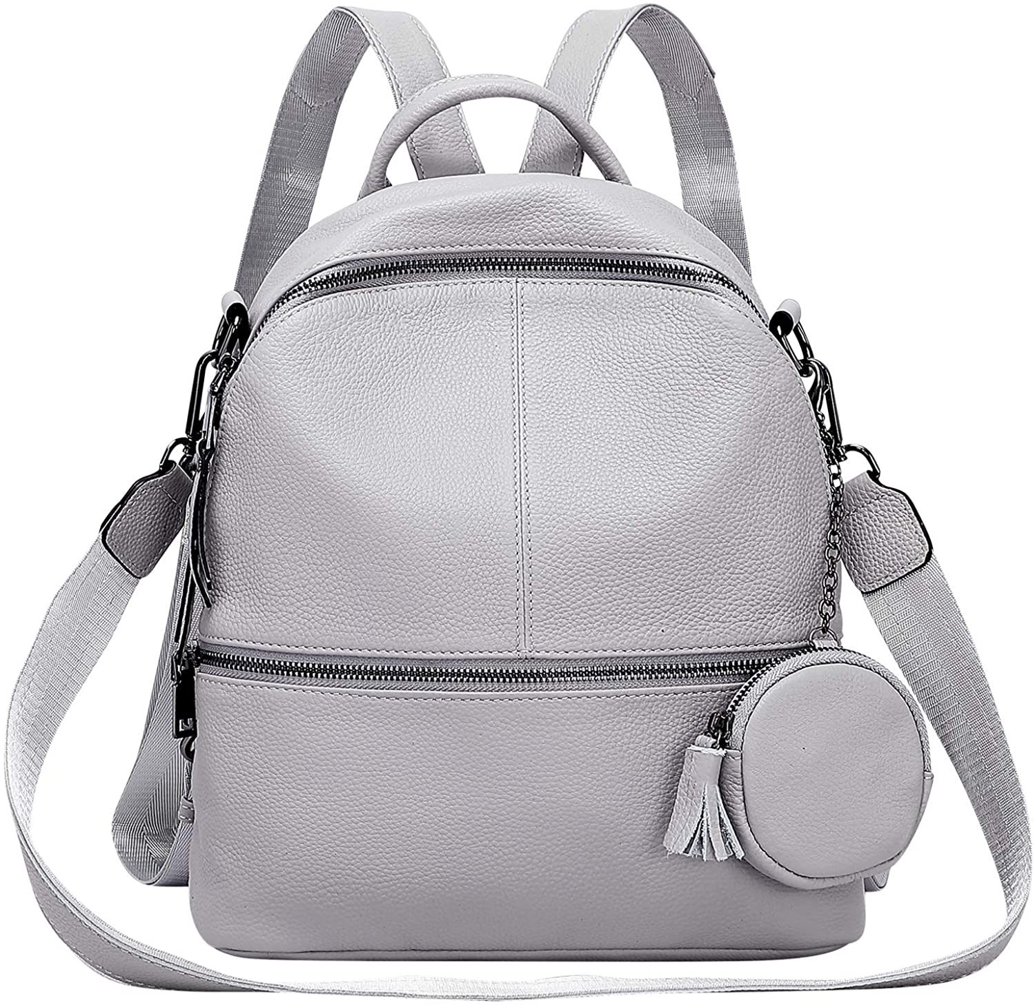 Price:$67.89    ALTOSY Genuine Leather Backpack Purse for Women Fashion Convertible Shoulder Bag with Coin Purse (S72 Light Grey)  Clothing