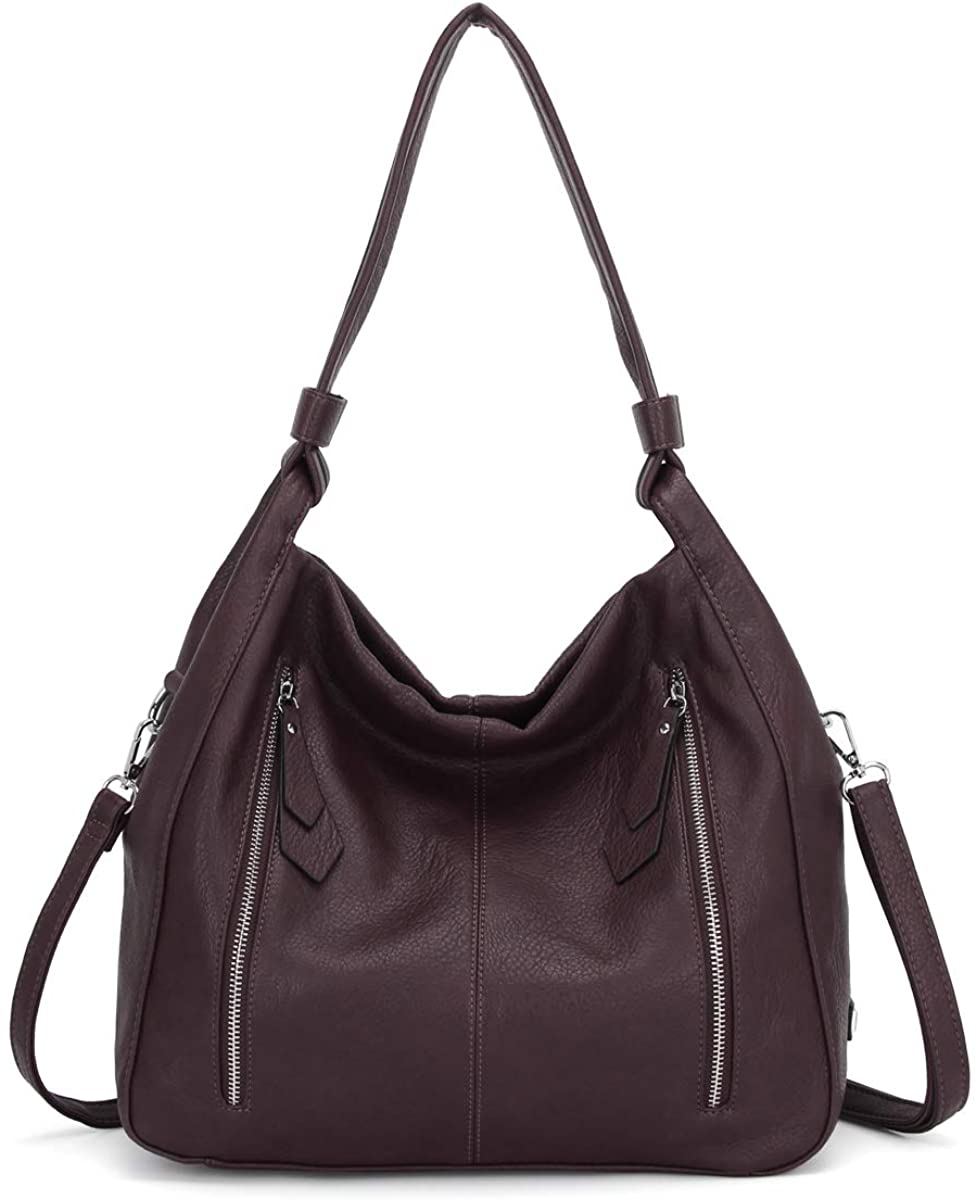 Price:$39.99    Women Handbags Shoulder Bags PU Leather Satchel Tote Bag Mutipocket Purse (K.EYRE#KL7215#U8388#285-WINE)  Clothing