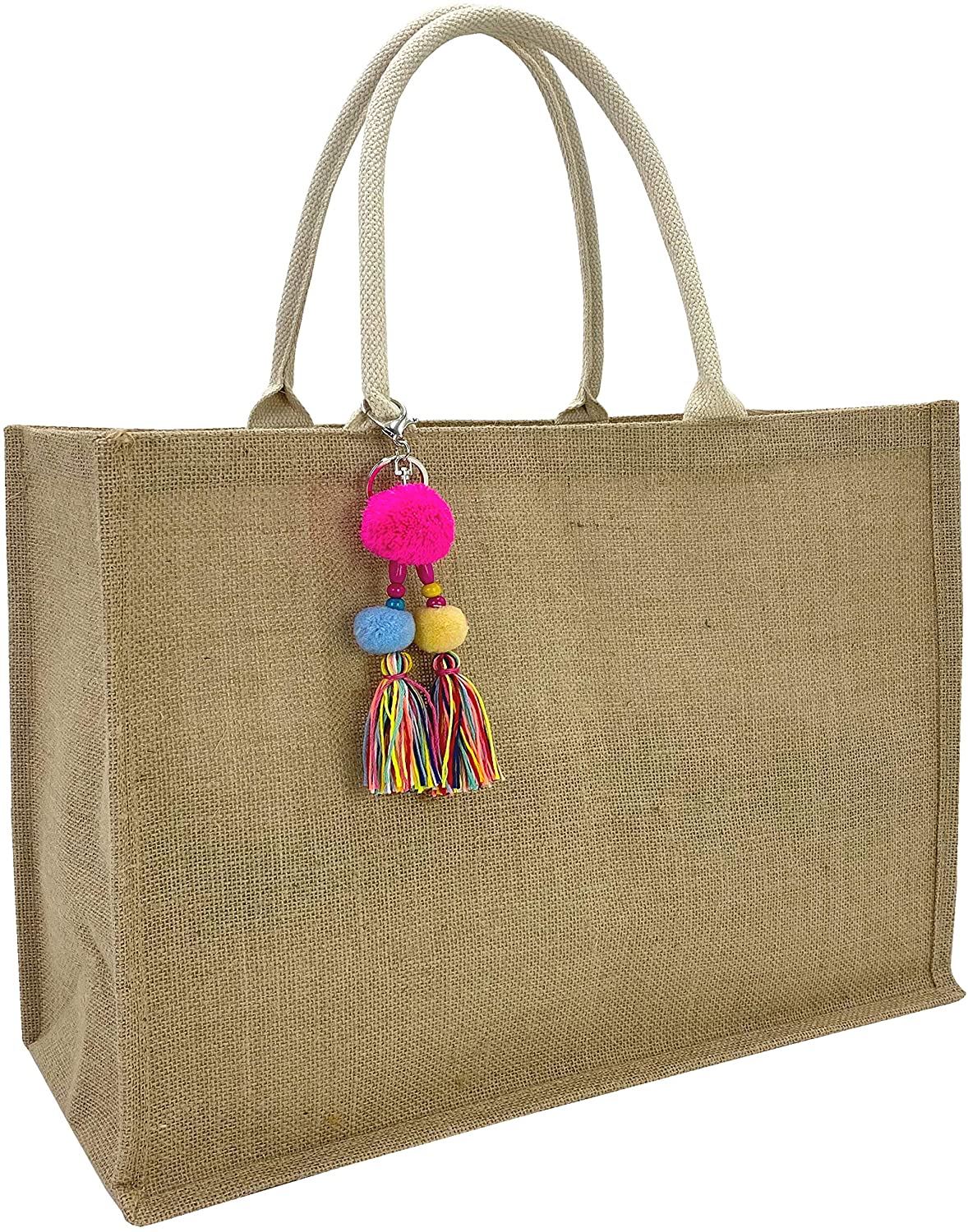Price:$11.99    Hibala Woven Large Beach Bag Straw Bag Beach Tote Handmade Weaving Shoulder Bag Tassel Bag Handbag  Clothing