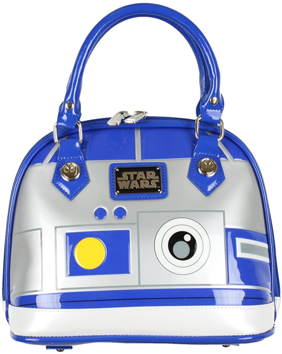 Price:$44.95 Loungefly R2D2 Mini Dome Shoulder Bag, Gray/Blue, One Size  Handbags   
