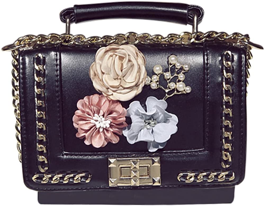Price:$36.99    QZUnique Women's Summer Silk Flower Handbag Crossbody Shoulder Bag Clutch Purse  Clothing