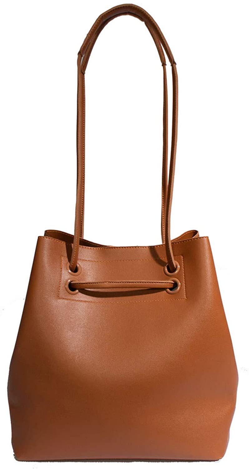 Price:$55.21    Pixie Mood Molly 15.25 x 11.75 Vegan Leather Shoulder Tote Bag, Cognac Tan  Clothing