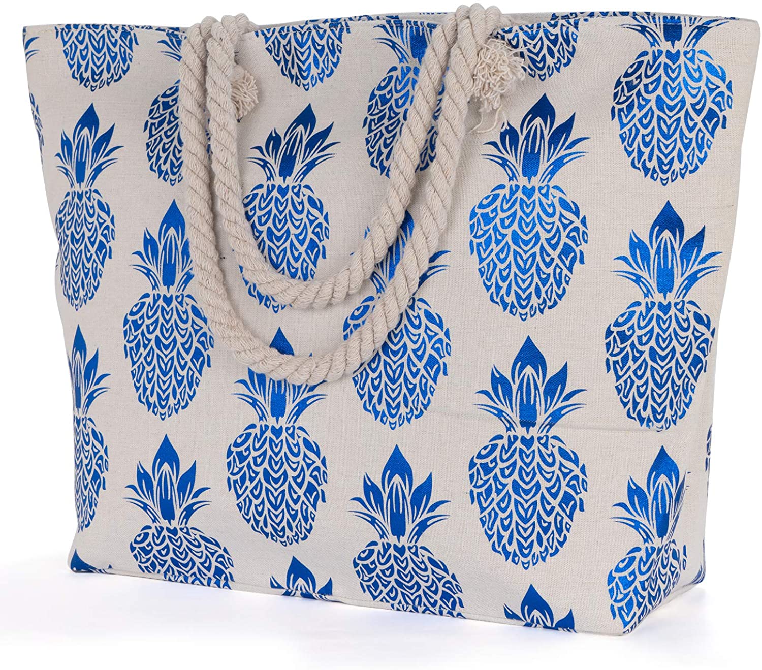 Price:$14.99    Pineapple Tote Beach Bag Large Women Canvas Tote Bag Travel School Handbag Shoulder Bag Shopping Bag with Rope Handles for Women Girls Travel Daily Beach  Clothing