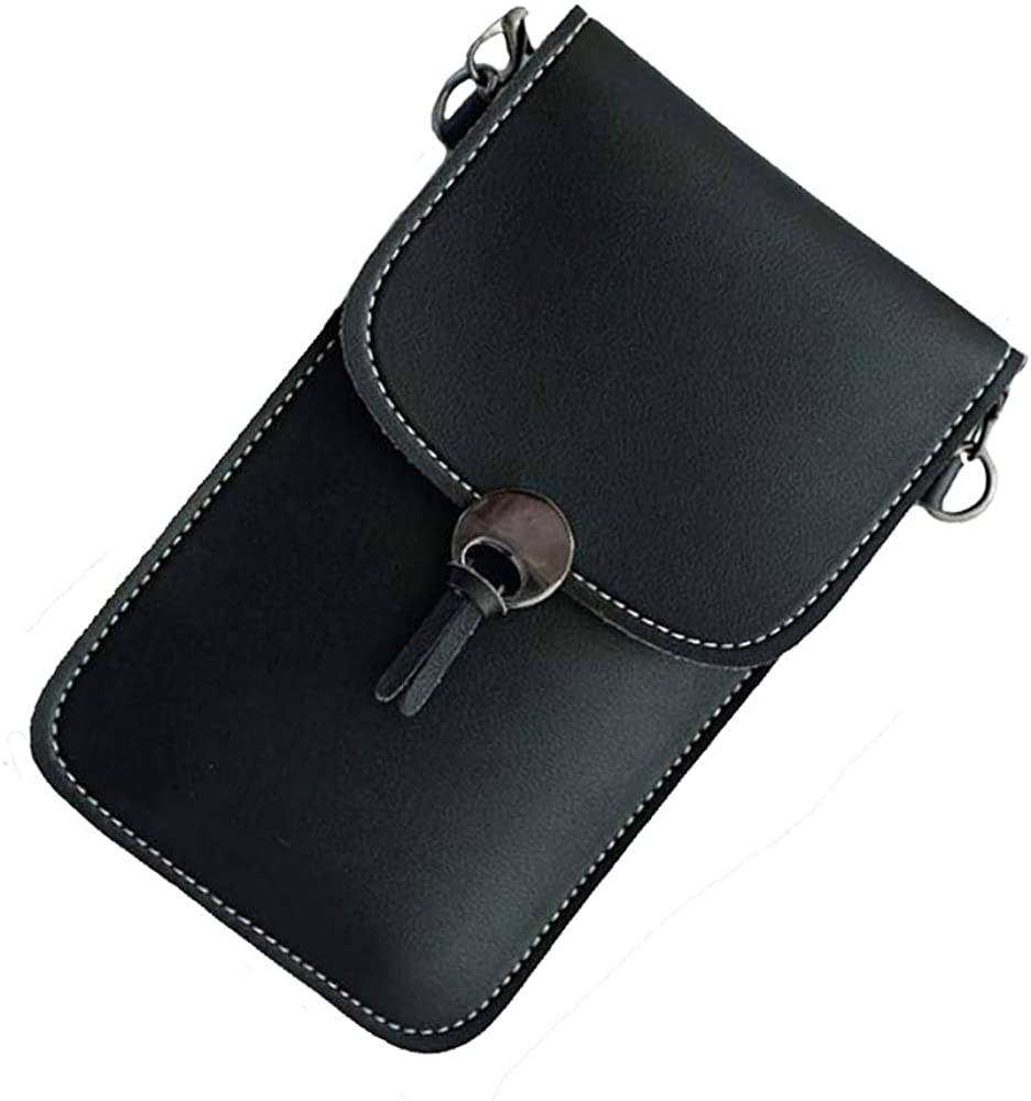 Price:$11.99 Women's Mobile Phone Bag Touchable PU Leather Change Bag Mini Messenger Shoulder Purse with Credit Card Slots Fashion Small Crossbody Bag Cell Phone Purse Wallet Handbag for Women Girls (Black)  Handbags   