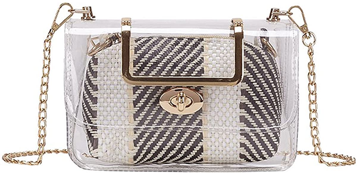 Price:$14.99 Mily Women Girls Transparent Shoulder Bag Clear Beach Jelly Handbag  Handbags   