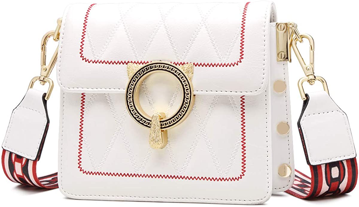 Price:$54.99    Small Leather Crossbody Bags for Women, Genuine Leather Ladies Mini Designer Shoulder Quilted Bags Womens Compact Messenger Purses Girls Fashion Satchel Women's Casual Cross Body Flap Bags (White)  Clothing
