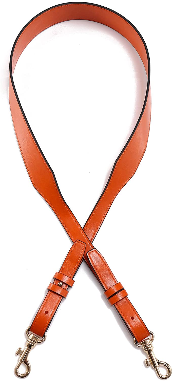 Price:$21.99 VanEnjoy Leather Adjustable Shoulder Straps For Woman Handbag-1.6"Wide (Orange)  Handbags   