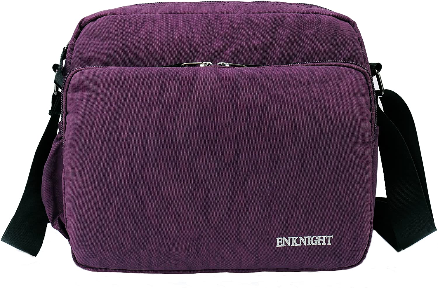 Price:$15.99 ENKNIGHT RFID Travel Crossbody Bag Waterproof Nylon Shoulder purse Bag women handbag Purple-M  Handbags   