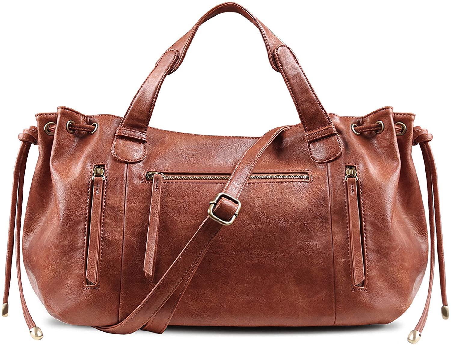 Price:$28.99 Nico Louise Women Leisure Leather Shoulder bags Crossbody Purses Large Bucket Handbag  Handbags   