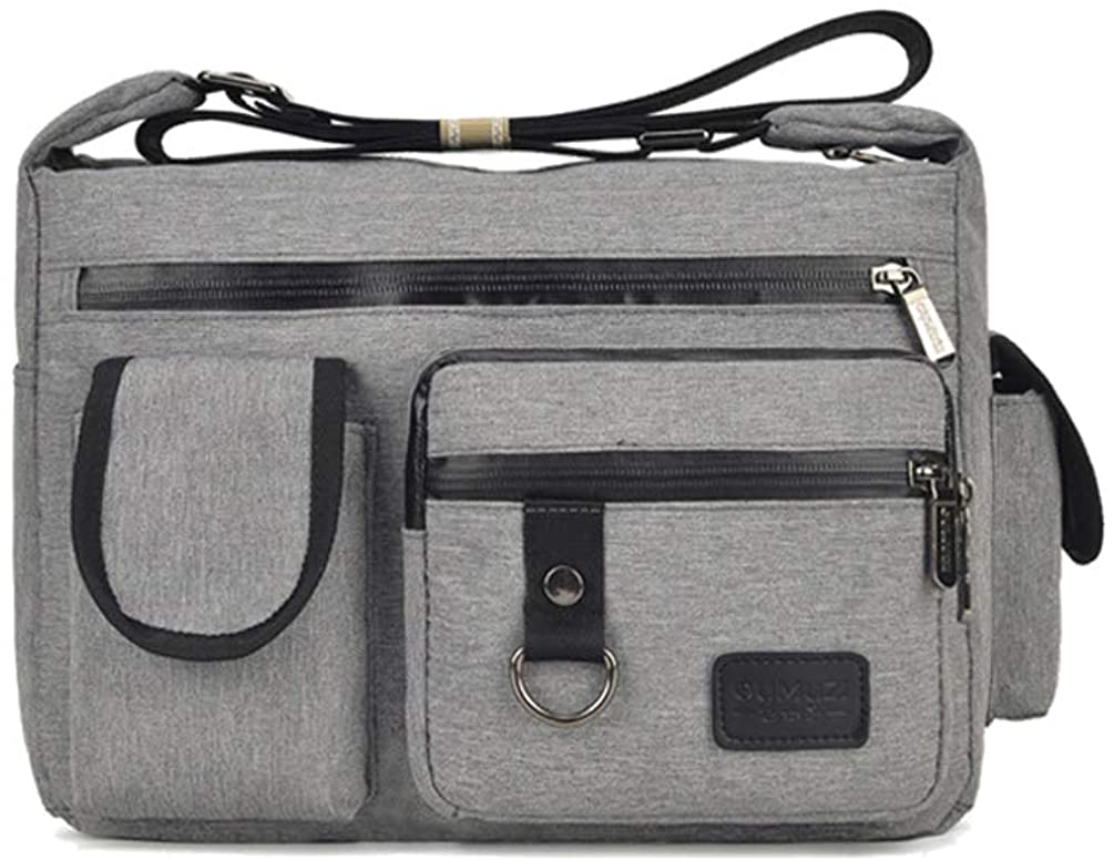 Price:$21.49 Women Casual Shoulder Bag Multi Pockets Water-Resistant Everyday Pack Nylon Travel Purses and Handbags(Grey)  Handbags   