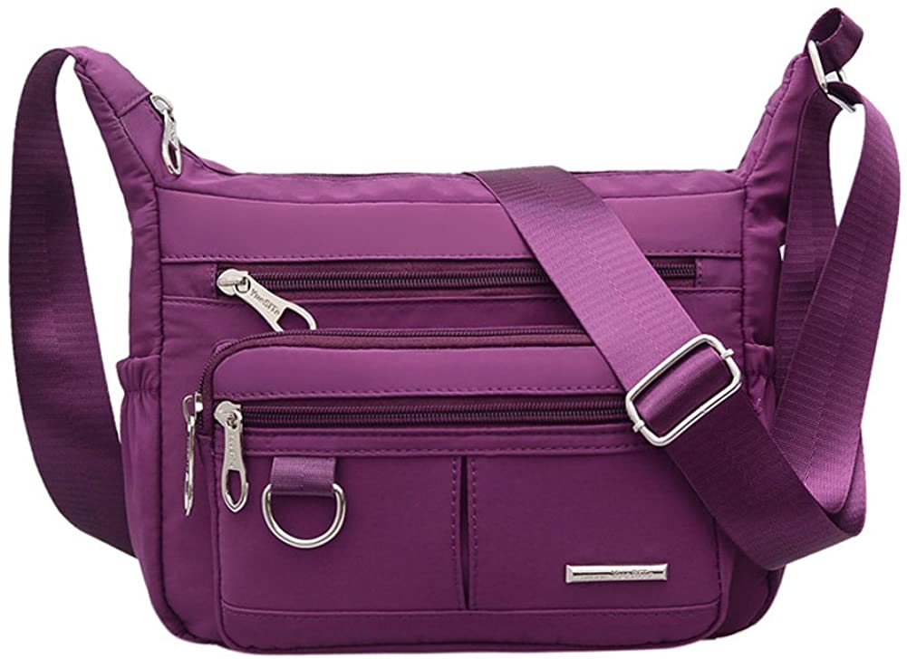 Price:$16.57 KARRESLY Women's Shoulder Bags Casual Handbag Travel Bag Messenger Cross Body Nylon Bags Purse(Grape)  Handbags   