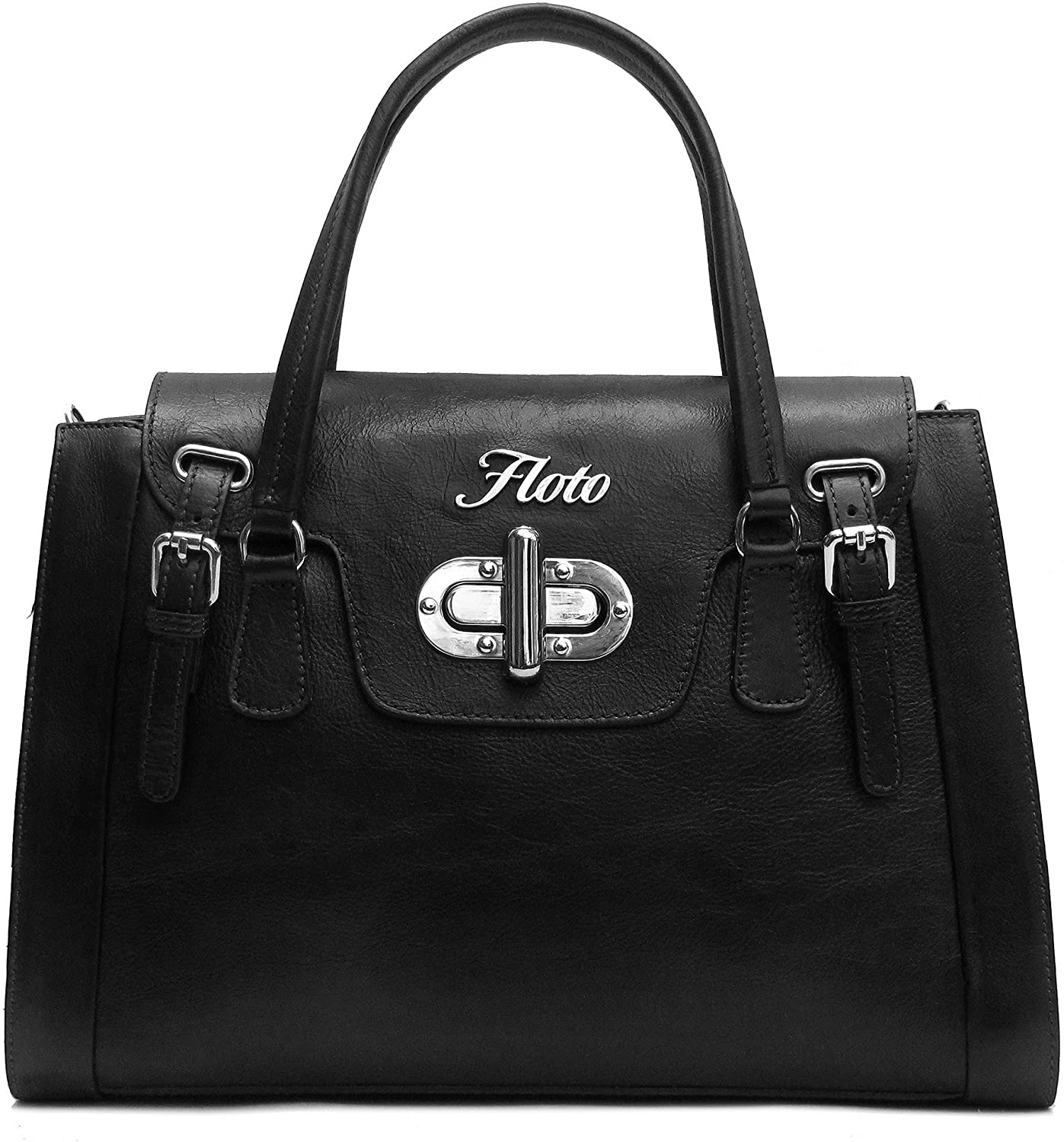Price:$99.00    Floto Tavani Bag in Black Italian Saffiano Leather  Clothing