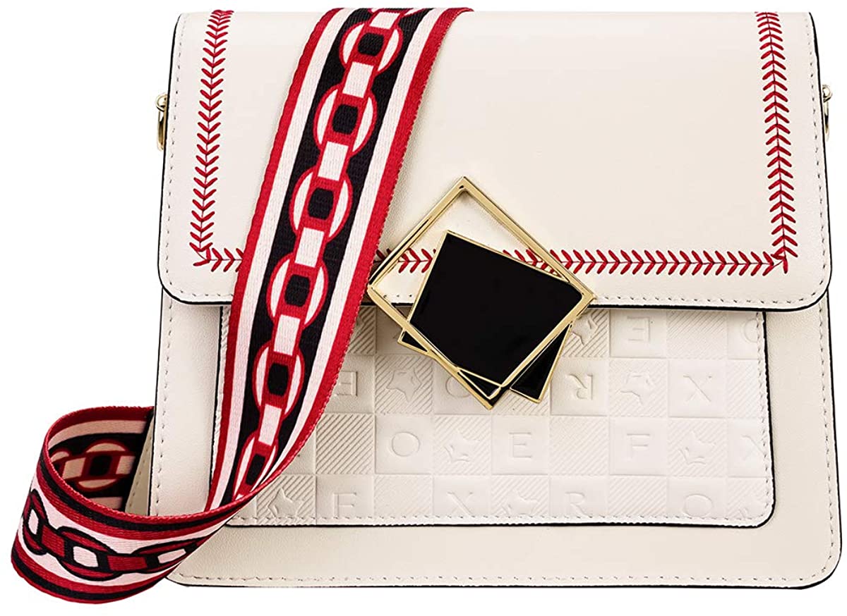 Price:$54.99 FOXER Small Crossbody Bags for Women, Genuine Leather Ladies Mini Shoulder Bags Girls Casual Small Satchel Purses Womens Fahion Cross Body Cell Phone Purses with 2 Shoulder Strap (White)  Handbags   