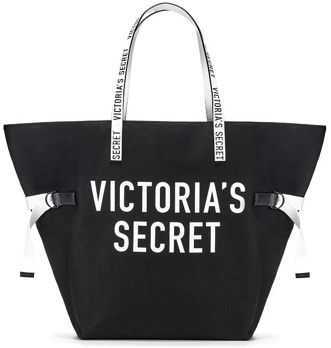 Price:$39.98    Victoria's Secret Logo Tote Shoulder Weekender Bag Black Travel  Clothing