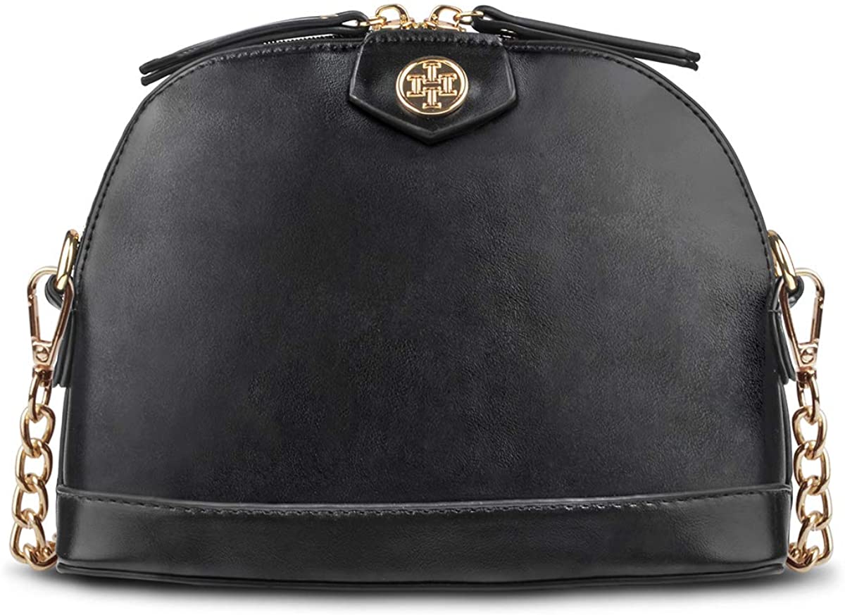 Price:$18.99 Cute Crossbody Bag with Golden Chain Strap Small Shoulder Bag Cell Phone Purse for Women Girls (Black)  Handbags   