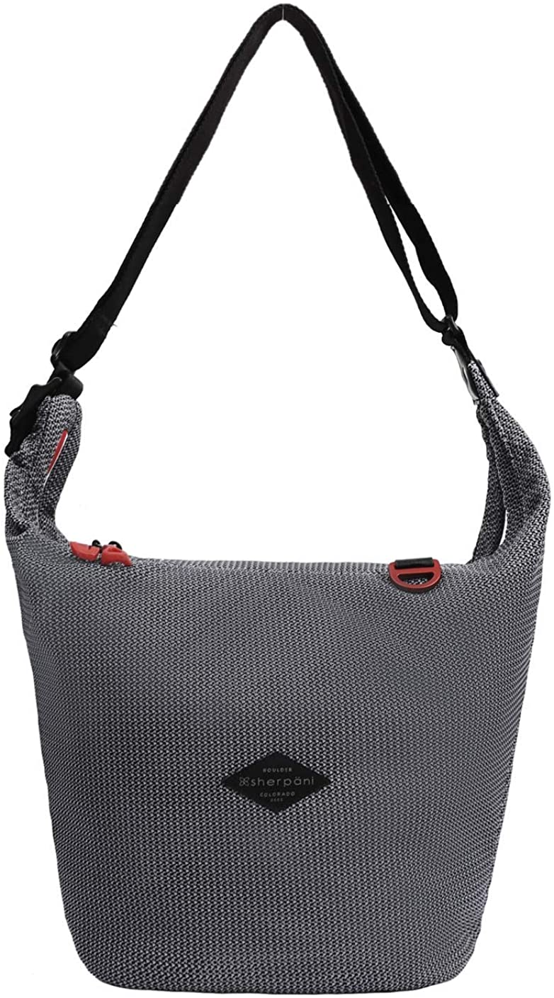 Price:$69.95 Sherpani Payton, Medium Crossbody Bag, Shoulder Bag, Crossbody Purse, Mesh Bag for Women, with 10 Inch Tablet Compartment (Grey/Black)  Handbags   