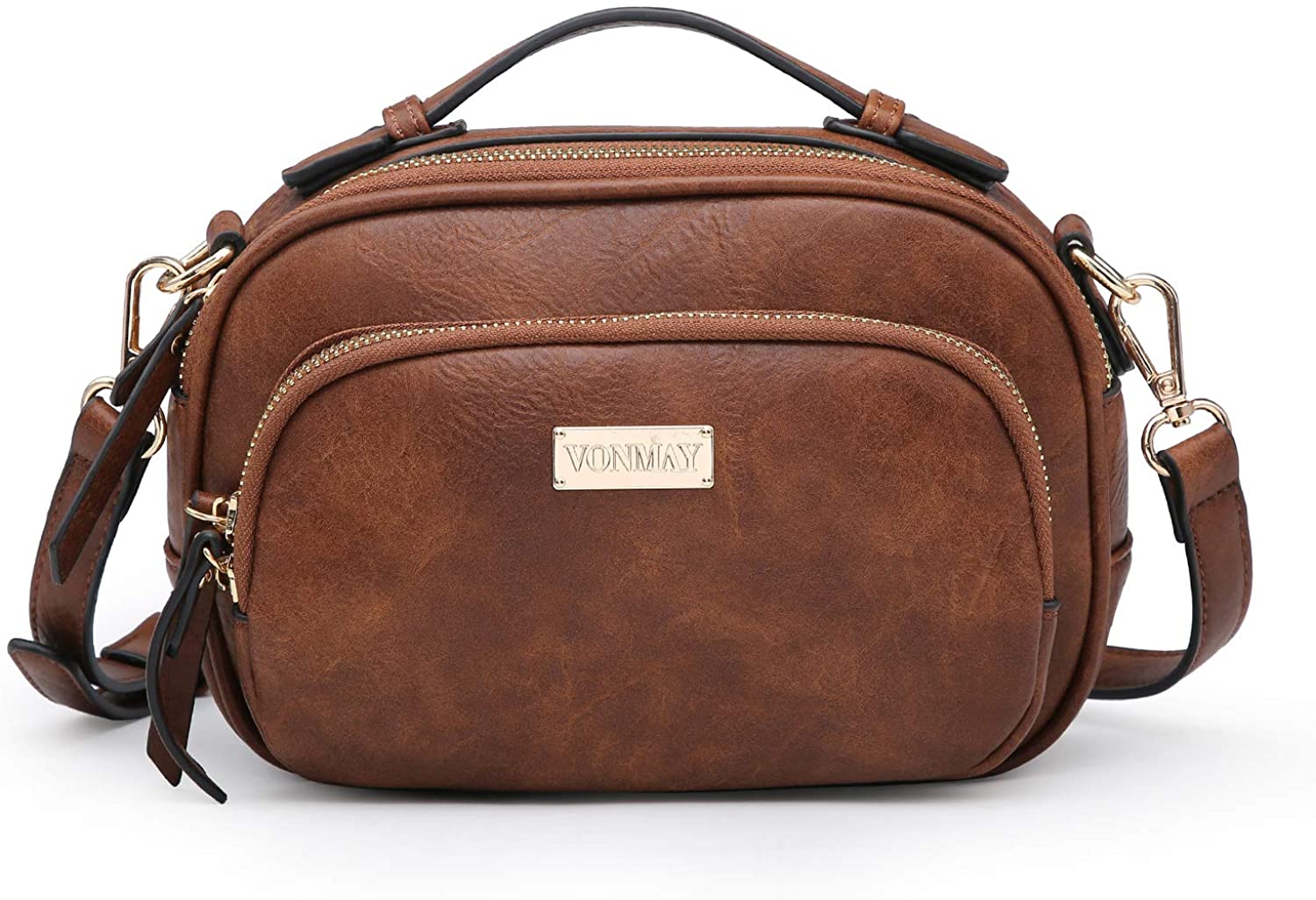 Price:$12.18 Lightweight Medium Crossbody Bags for Women Multi Pockets Zippers Shoulder Purse Coffee  Handbags   