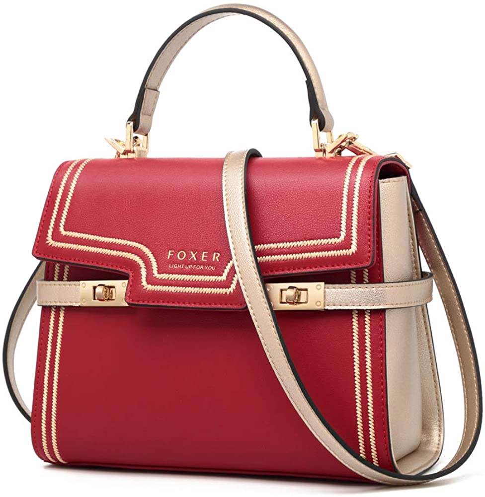 Price:$59.99 Leather Crossbody Bags for Women, Genuine Leather Ladies Top-handle Bags with Adjustable Shoulder Strap Womens Fashion Designer Purses and Handbags Girls Small Flap Cross Body Messenger Bags (Red)  Handbags   