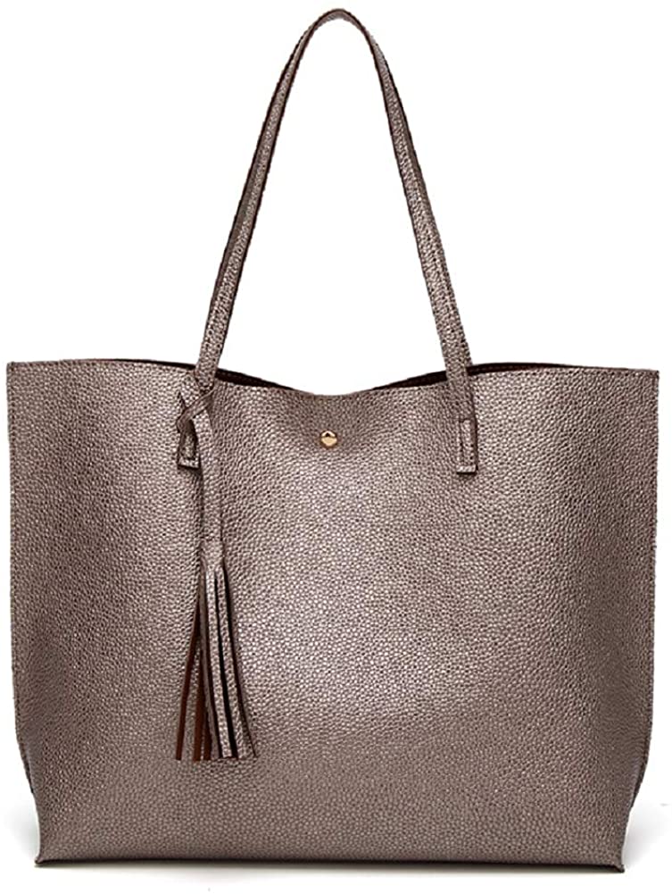 Price:$13.99 Women's soft leather handbag Single Shoulder bag from Ameierre Handbag large capacity tassel handbag  Handbags   