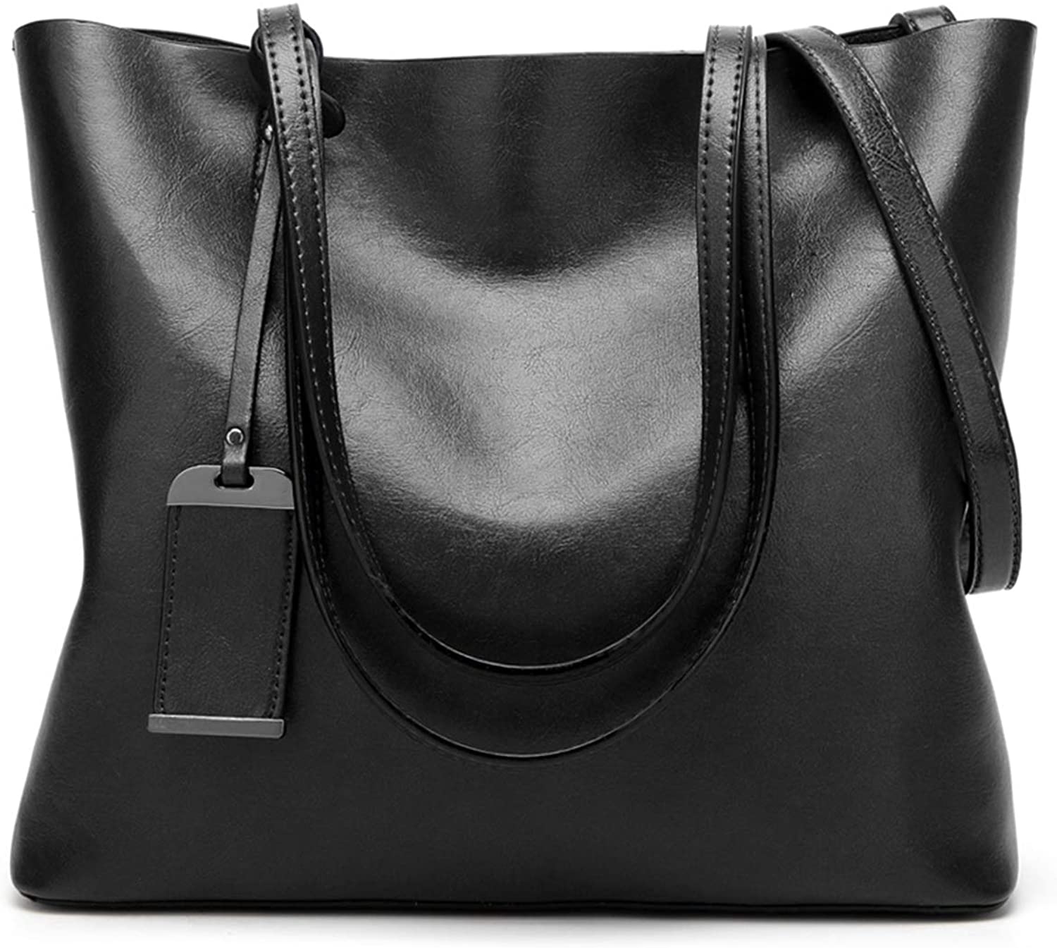 Price:$34.99    Magibag Women Vintage Leather Handle Satchel Handbags Shoulder Bag (Black)  Clothing