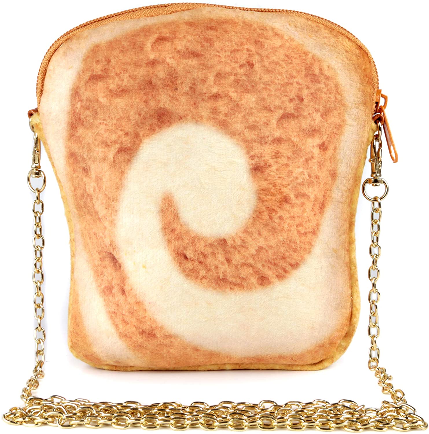 Price:$10.99 JIMDUO Novelty Toast purse cute Shoulder Bag Plush Food Crossbody Handbag for kids  Handbags   