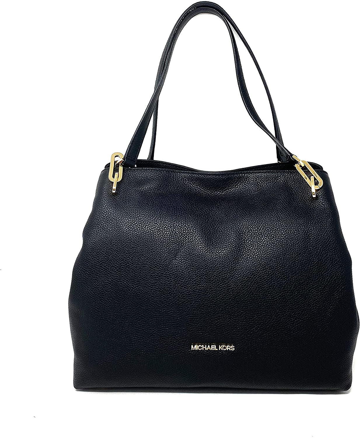 Price:$245.98 Michael Kors Leighton Large Shoulder Bag Pebbled Leather, Black  Handbags   