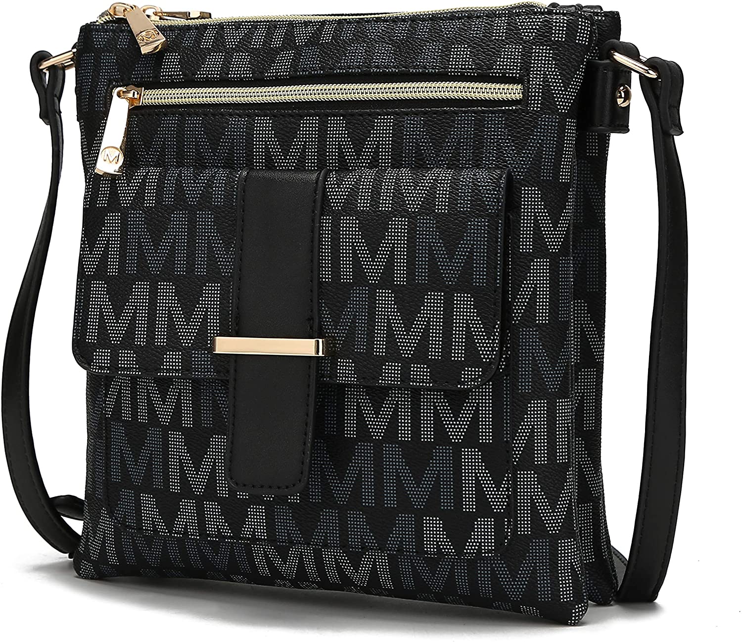 Price:$26.99 MKF Crossbody Bag for Women – PU Leather Pocketbook Handbag Triple Compartment Messenger Purse – Shoulder Strap Black  Handbags   